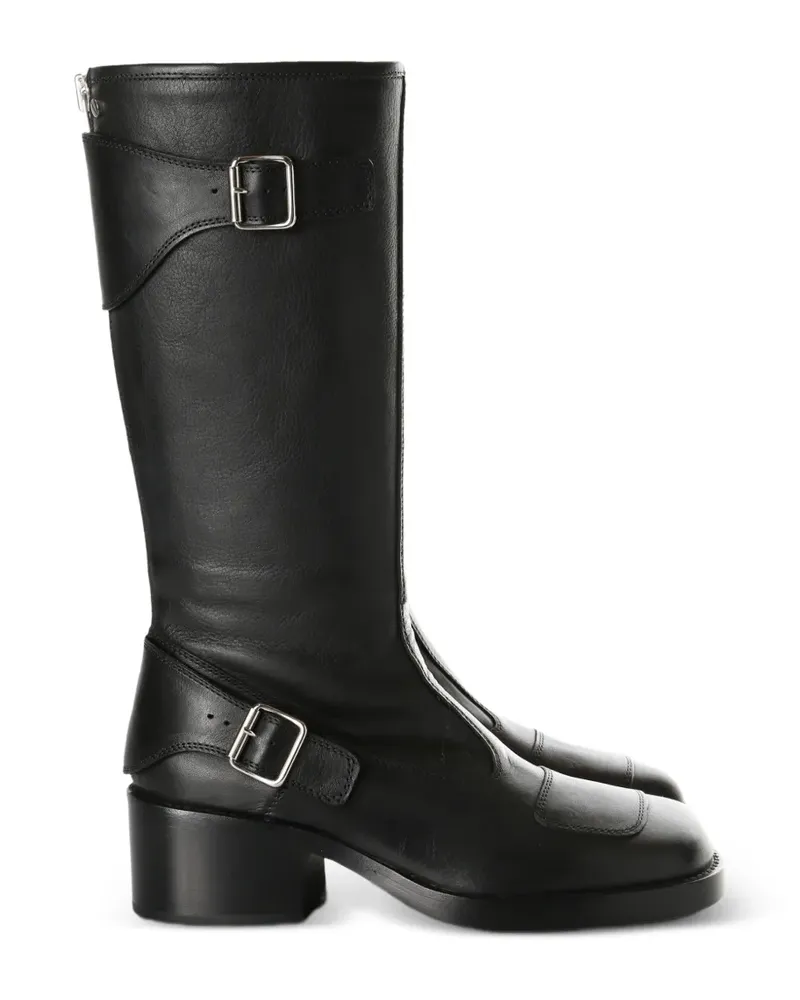 Ann Demeulemeester Balo buckle-detail knee-high biker boots - Schwarz Schwarz
