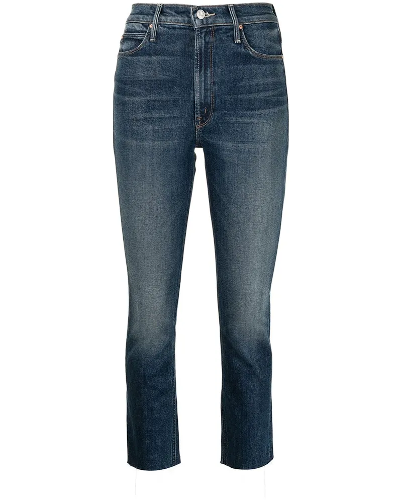 Mother Cropped-Jeans mit hohem Bund Blau