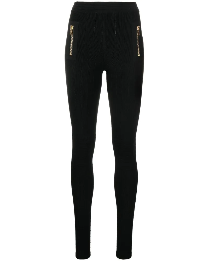 Balmain Leggings mit Einsätzen - Schwarz Schwarz