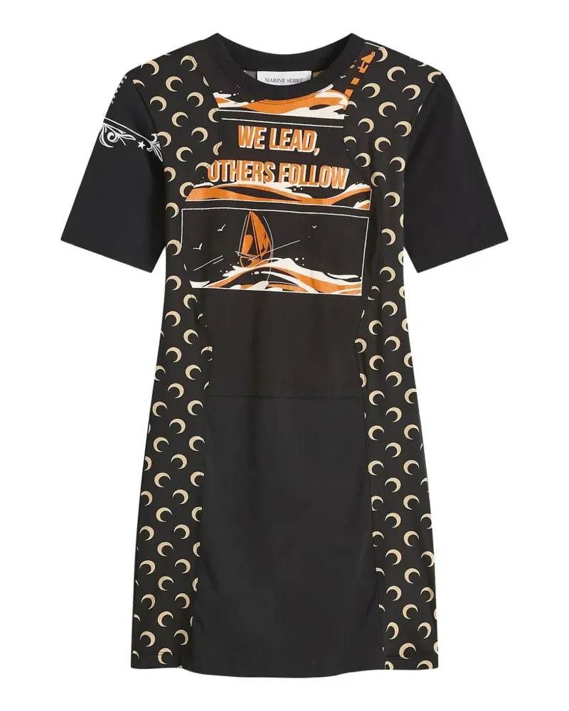 Marine Serre moon-print dress - Schwarz Schwarz