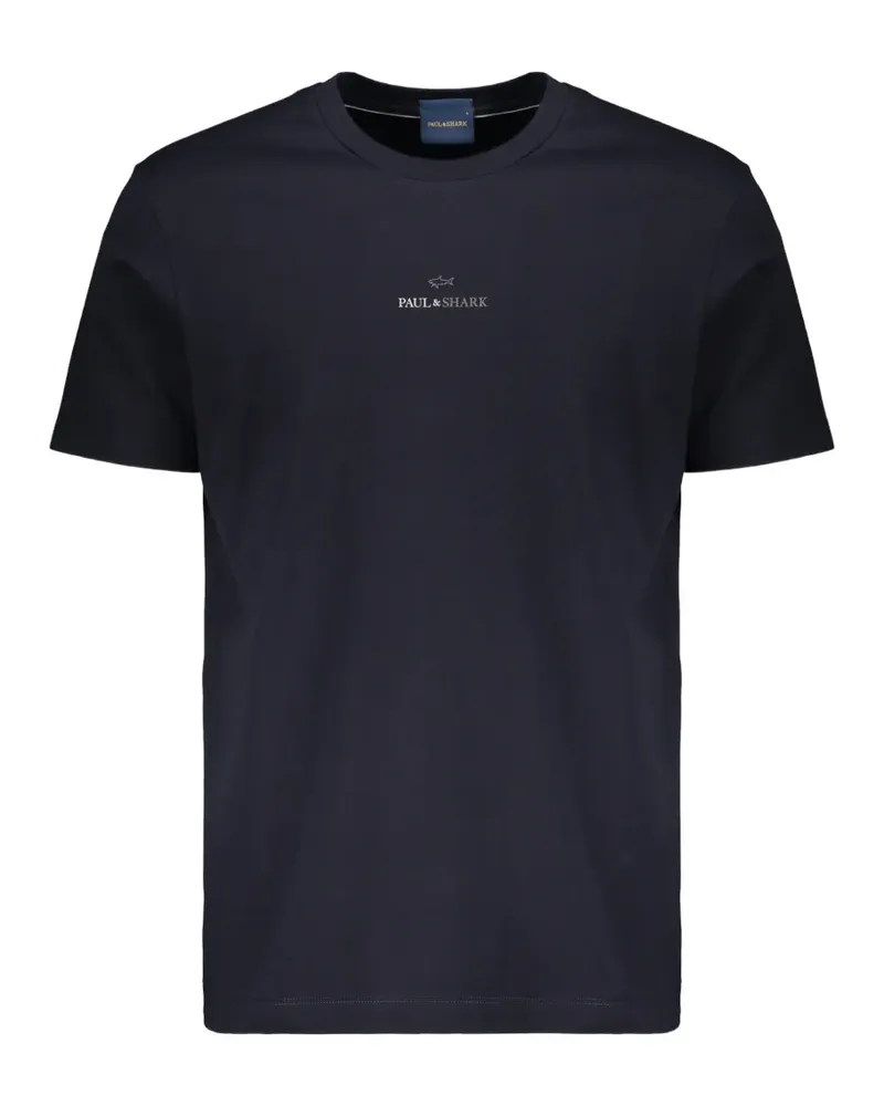 Paul & Shark logo-print crew-neck T-shirt - Blau Blau