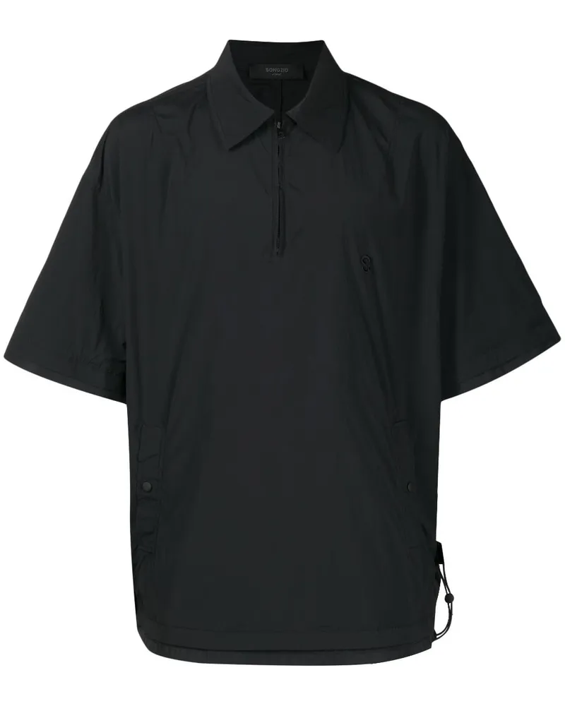 SONGZIO Poloshirt mit Reißverschluss - Schwarz Schwarz