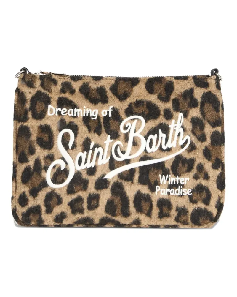 MC2 Saint Barth Aline' Clutch mit Leoparden-Print - Braun Braun