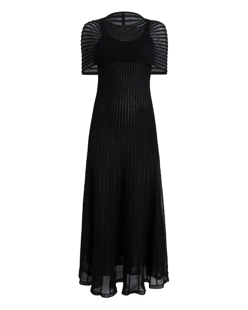 KHAITE Gestreiftes Thora Kleid - Schwarz Schwarz