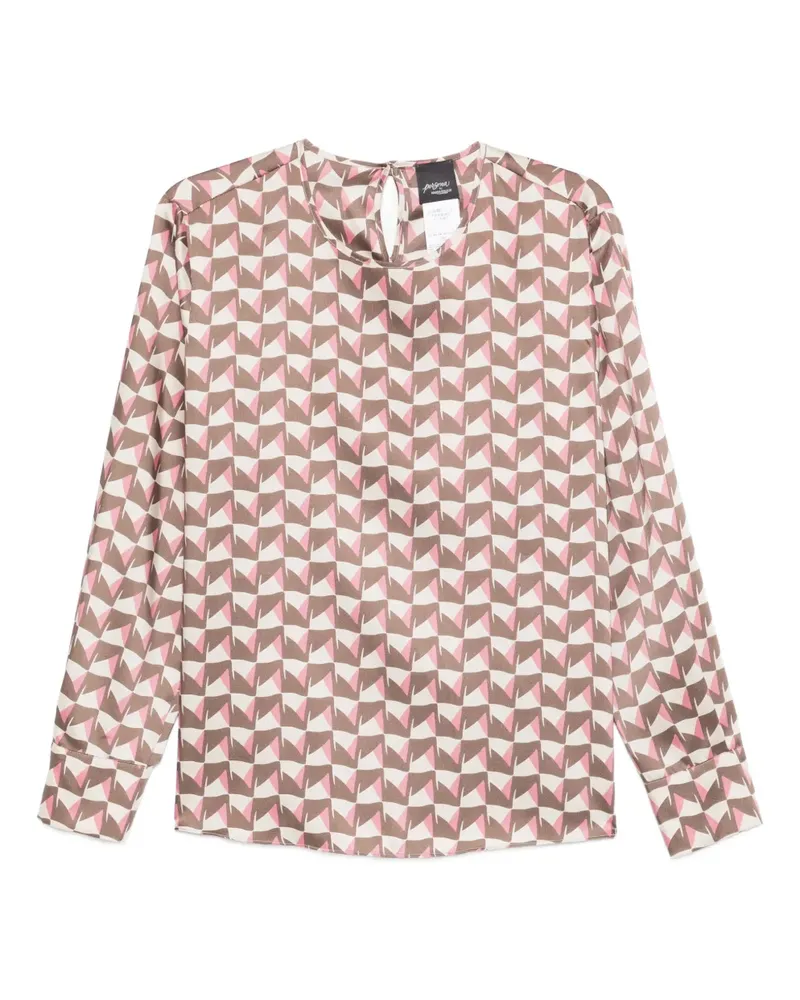 Marina Rinaldi Nerbare Bluse mit Print - Braun Braun