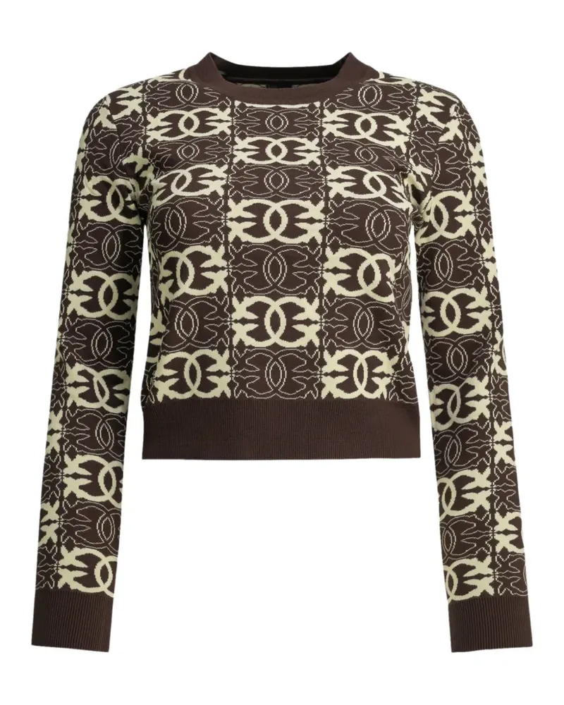 Pinko Pullover mit Monogrammmuster - Braun Braun