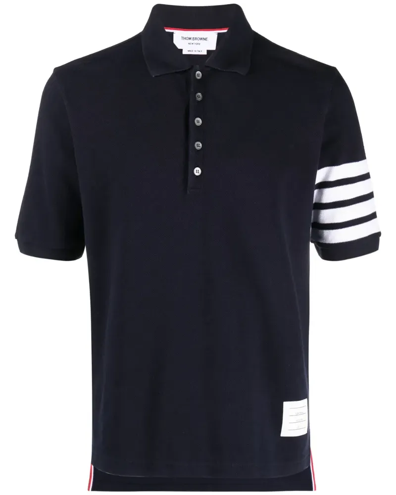 Thom Browne Poloshirt mit Streifen - Blau Blau