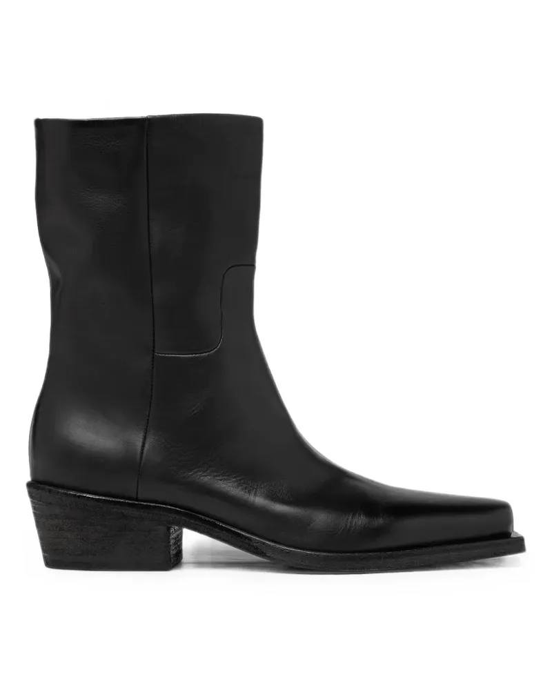 Marsèll square-toe leather boots - Schwarz Schwarz