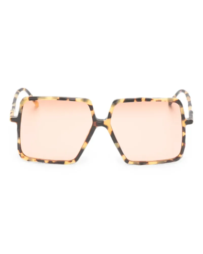 KUBORAUM Sonnenbrille in Schildpattoptik mit welligem Gestell - Braun Braun