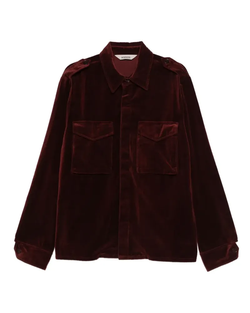 ASPESI Samtjacke mit Brusttaschen - Rot Rot