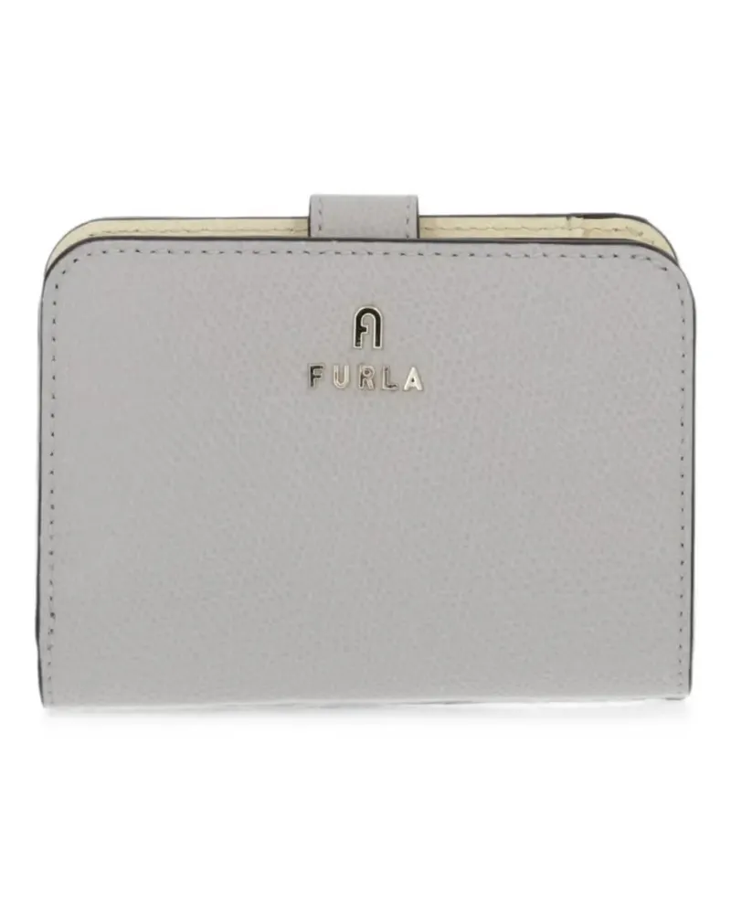 Furla logo-plaque pebbled-leather wallet - Grau Grau