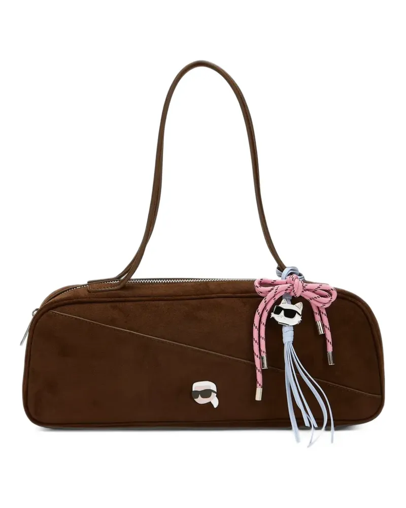 Karl Lagerfeld Ikon Schultertasche in Wildlederoptik - Braun Braun