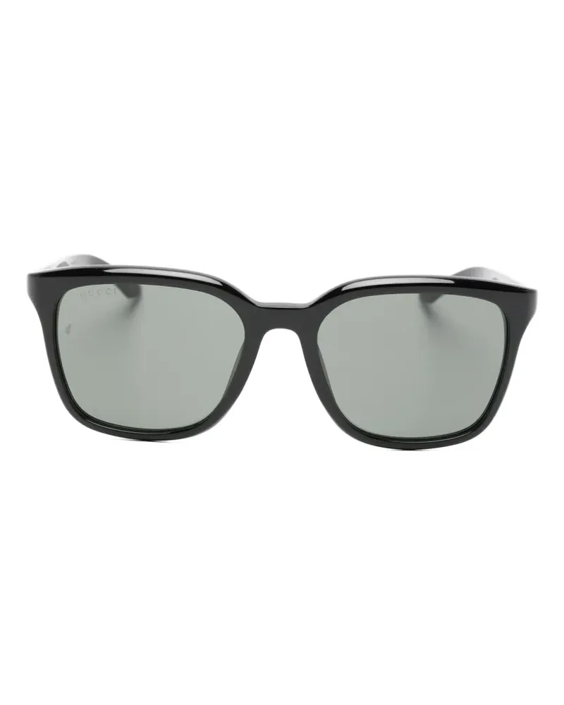 Gucci logo-plaque square-frame sunglasses - Schwarz Schwarz