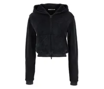 Kapuzenjacke mit Logo-Stickerei - Schwarz