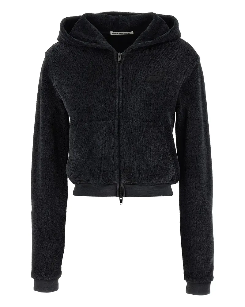 Alexander Wang Kapuzenjacke mit Logo-Stickerei - Schwarz Schwarz