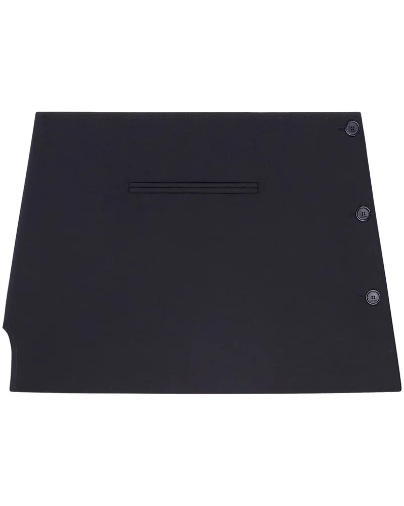 Courrèges Klassischer Oblique Minirock - Schwarz Schwarz