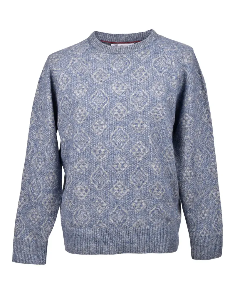 Brunello Cucinelli geometric-patterned sweater - Blau Blau