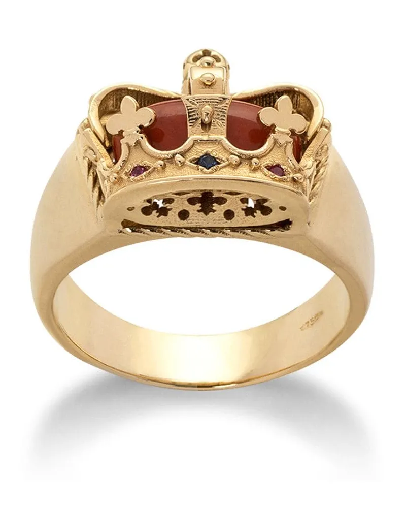 Dolce & Gabbana 18kt Royal Gelbgoldring mit Jaspis, Rubin und Saphir Gold