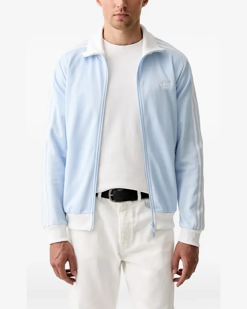 adidas embroidered-logo zip-up jacket - Blau Blau