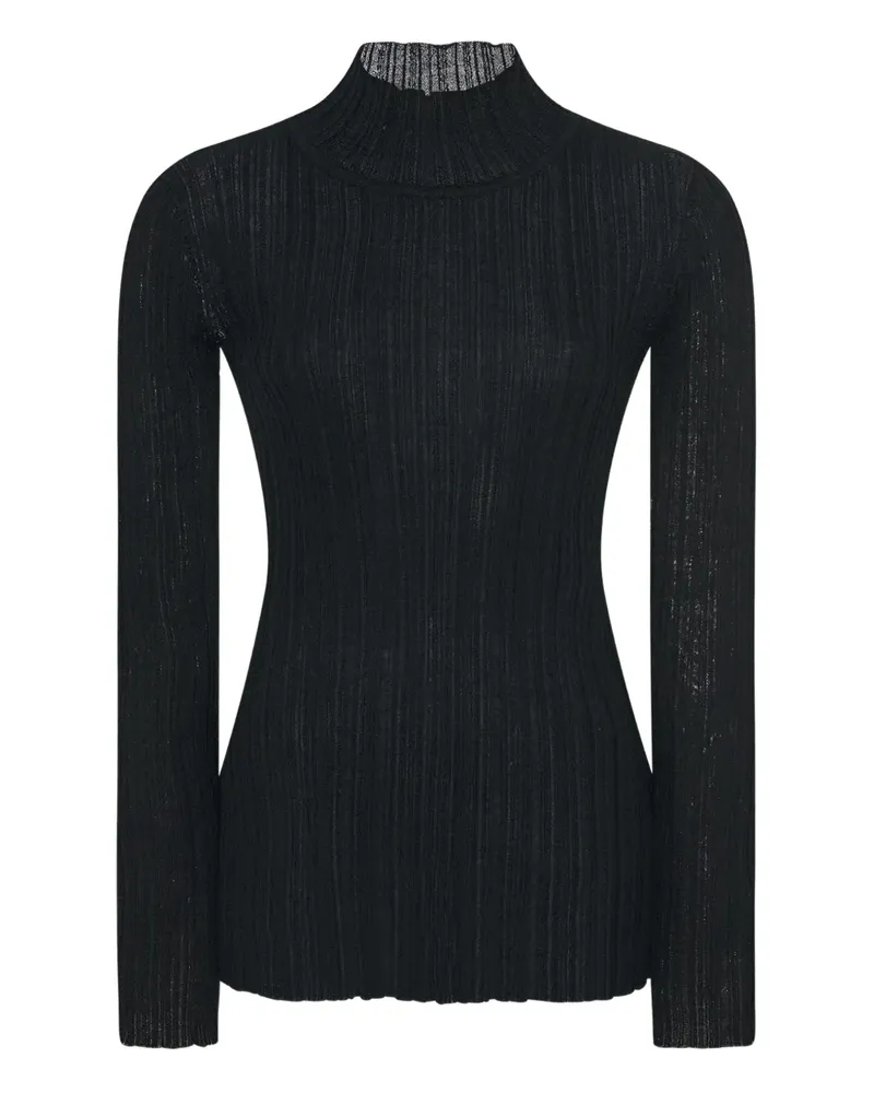 Rosetta Getty plisse turtleneck sweater - Schwarz Schwarz