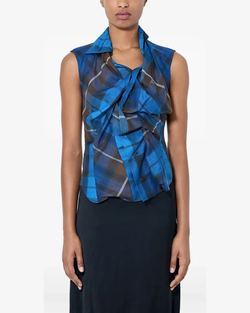 Vivienne Westwood Drunken draped short-sleeve shirt - Blau Blau