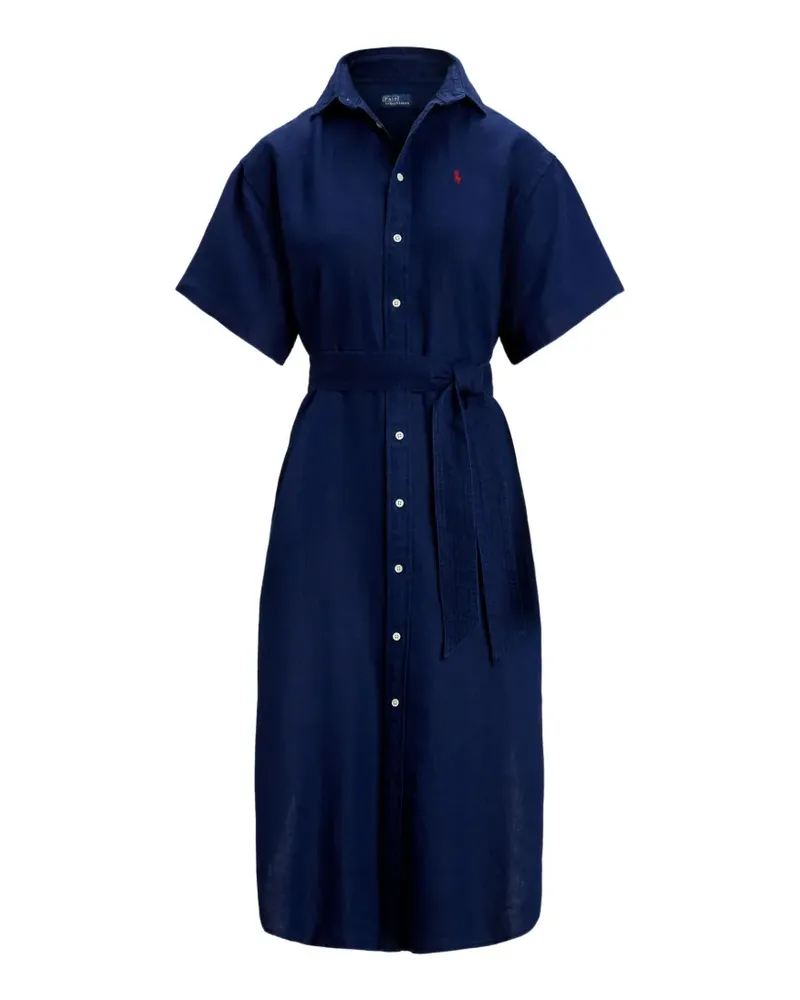 Ralph Lauren Midikleid mit Gürtel - Blau Blau