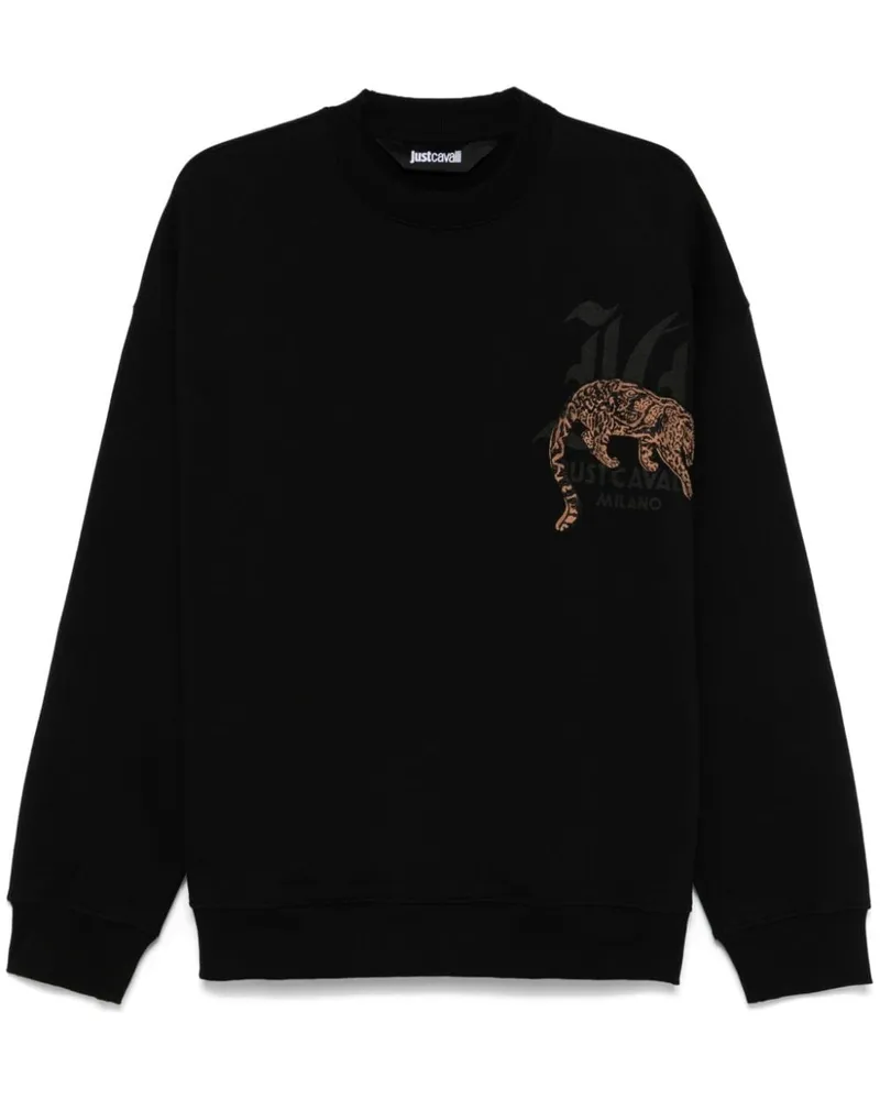 Just Cavalli Sweatshirt mit Logo-Print Schwarz