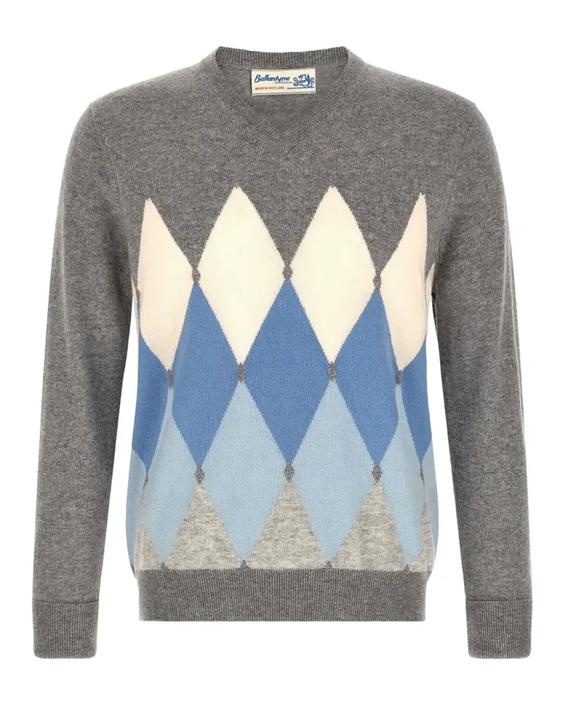 Ballantyne Classic Diamond intarsia sweater - Grau Grau