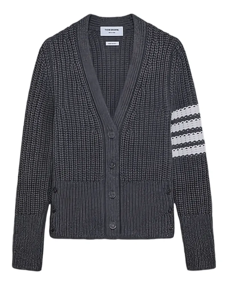 Thom Browne 4-Bar stripe V-neck cardigan - Grau Grau