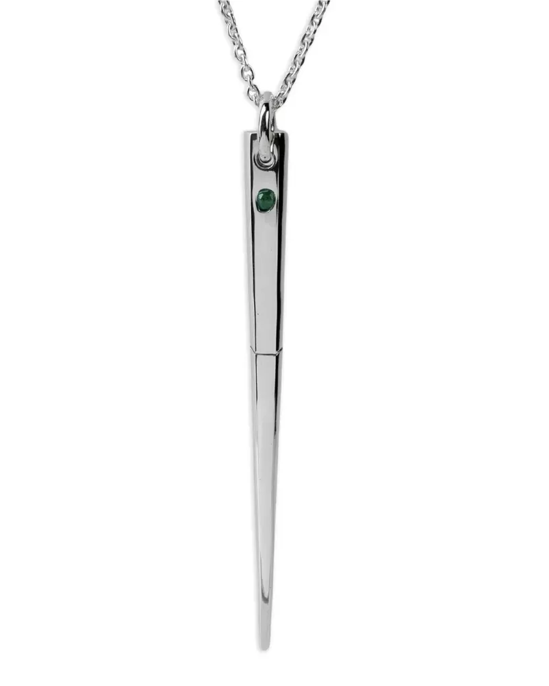 Parts Of Four Big Spike Halskette mit Smaragd - Silber Silber