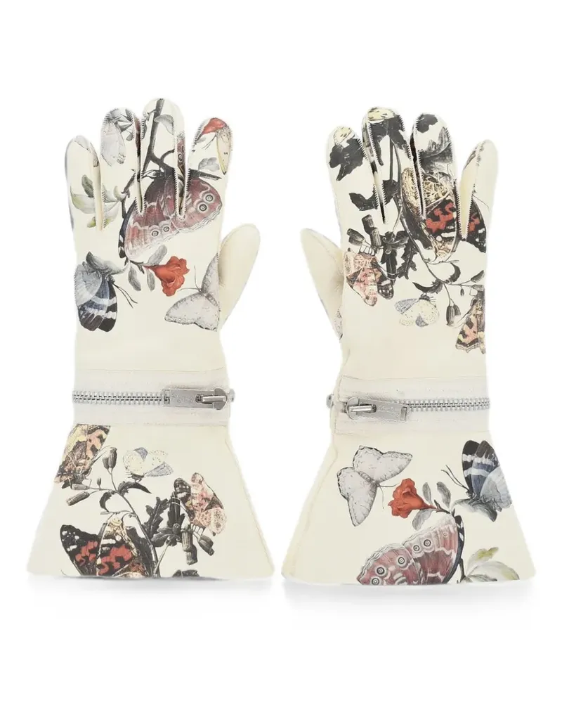 Undercover modular-printed leather gloves - Nude Nude