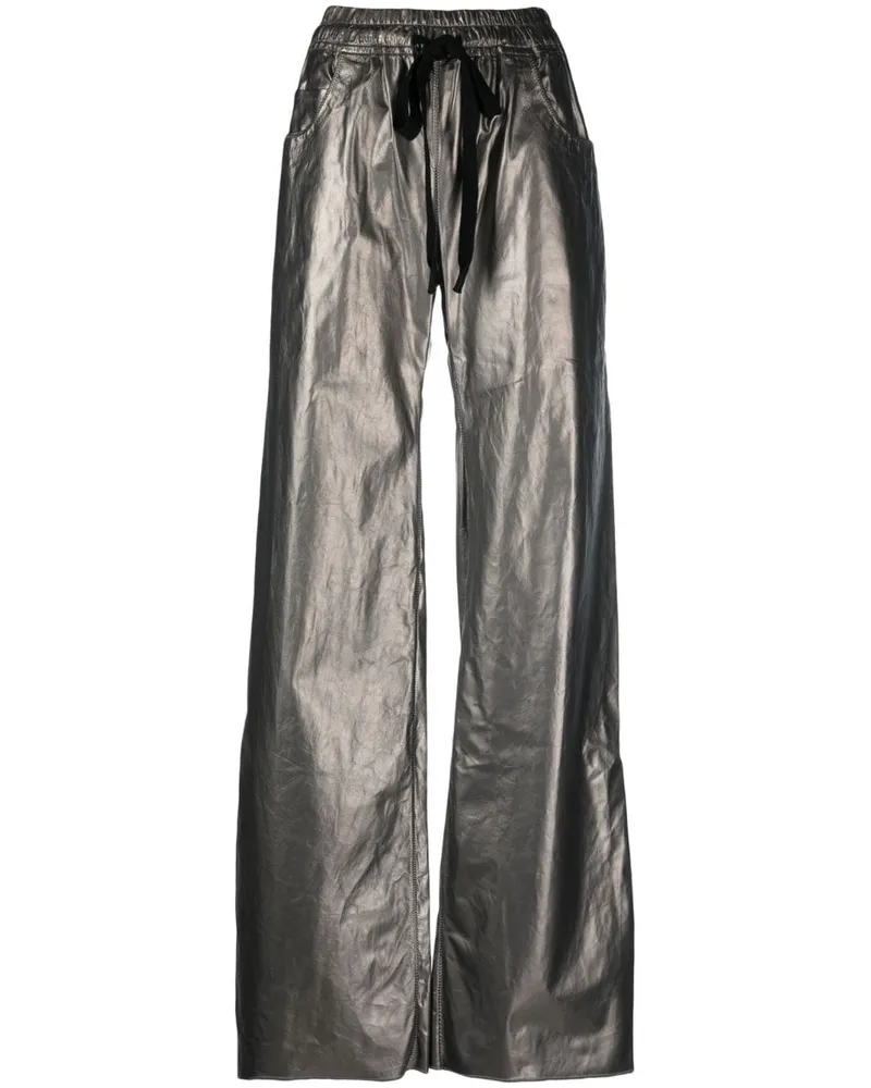 Isaac Sellam Lederhose mit Kordelzug Silber