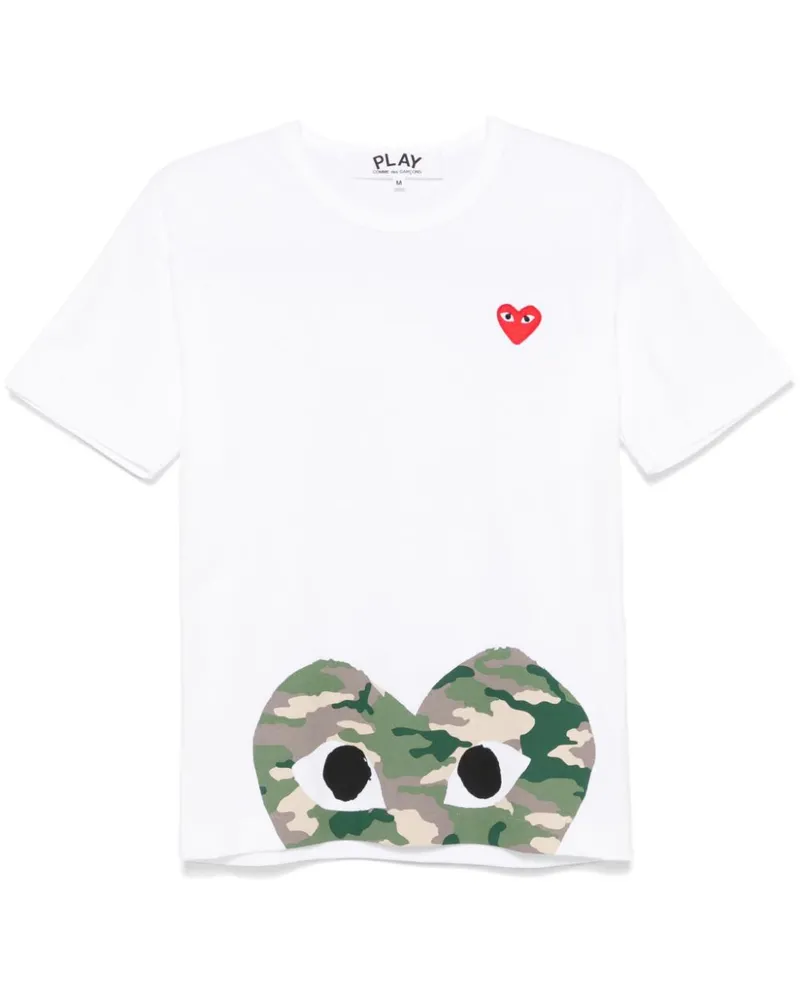 Comme des Garçons T-Shirt mit Herz-Patch - Weiß Weiß