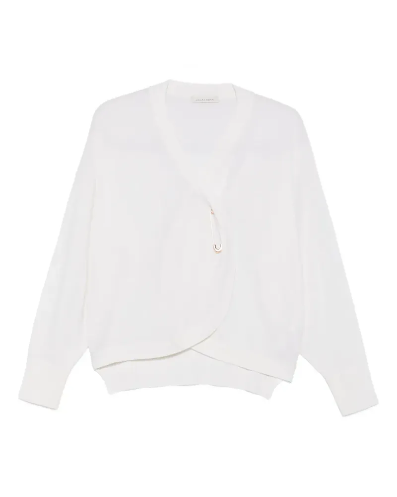 Liviana Conti Cardigan mit Sicherheitsnadel-Verschluss - Weiß Weiß