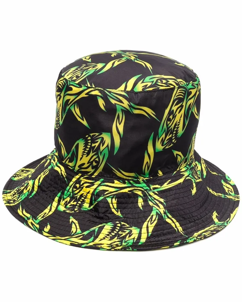 MSGM Fischerhut mit abstraktem Print - Schwarz Schwarz