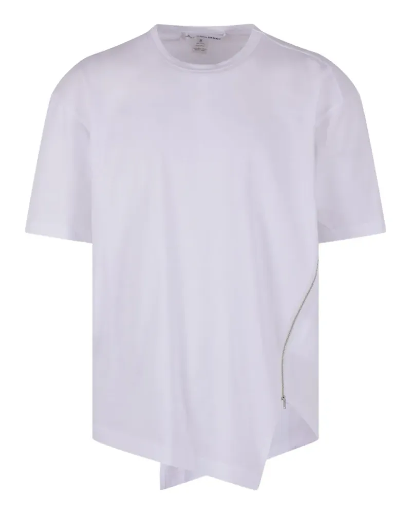 Comme des Garçons zip asymmetric T-shirt - Weiß Weiß