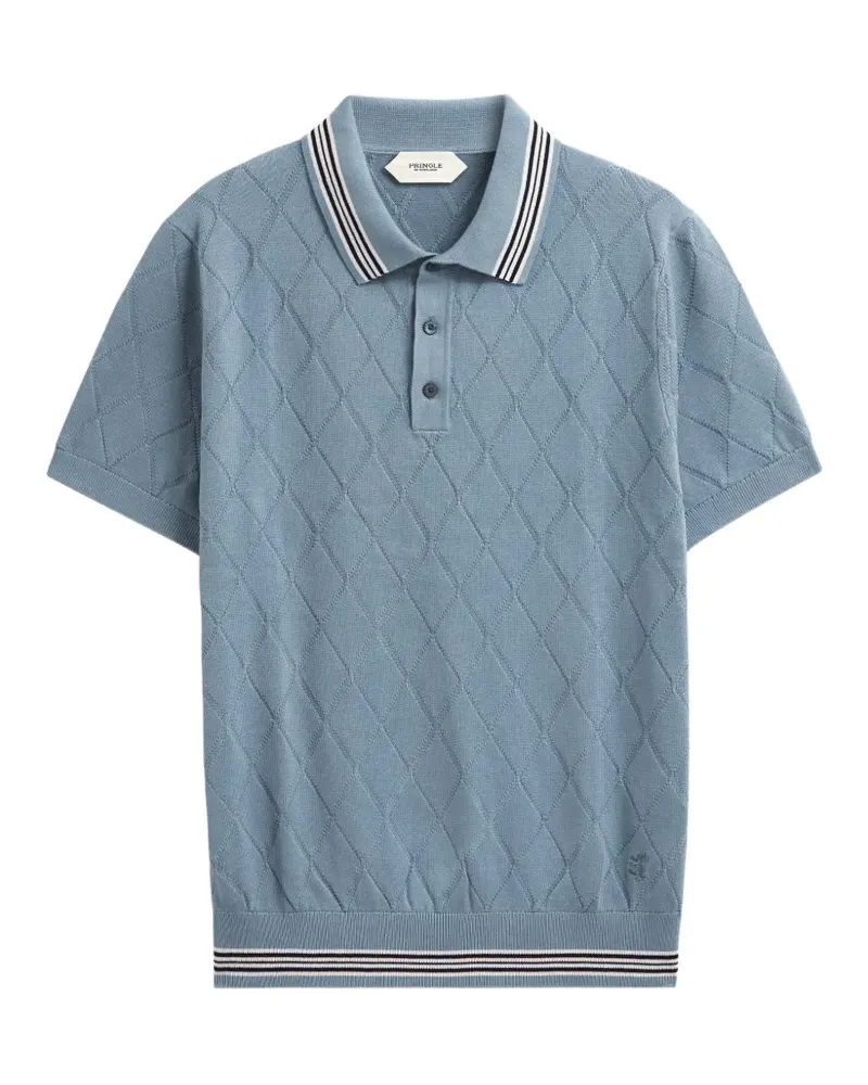 Pringle of Scotland Argyle-knit polo shirt - Blau Blau