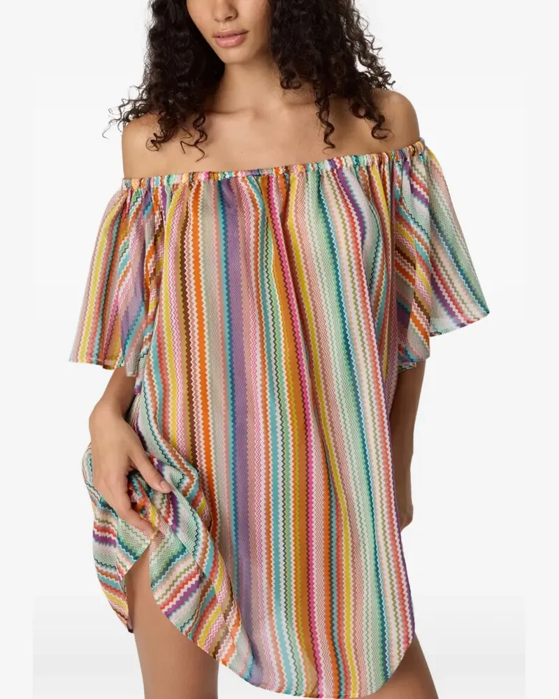 Missoni Schulterfreie Strandkleid mit Zickzackmuster - Nude Nude