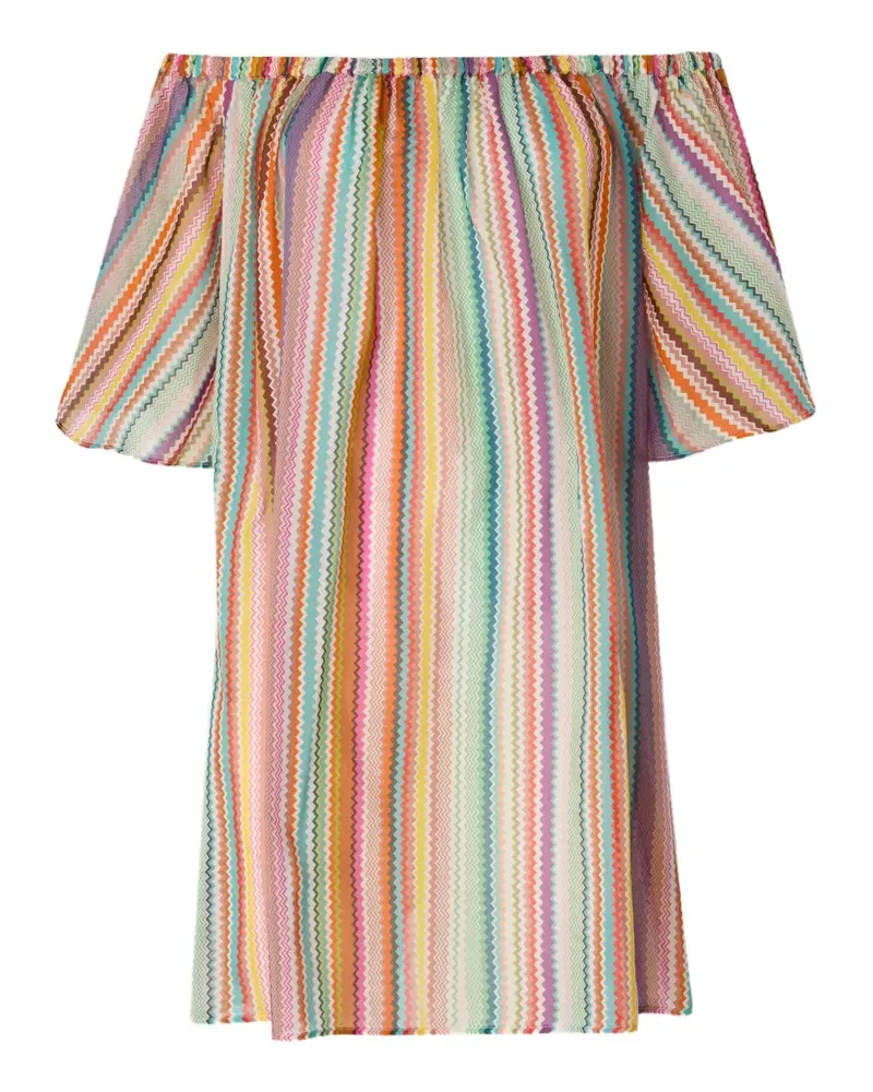 Missoni off-shoulder zigzag-pattern cover-up - Nude Nude