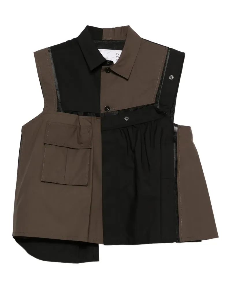 Sacai sleeveless pocket shirt - Grün Grün
