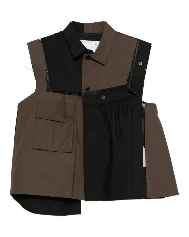 Sacai sleeveless pocket shirt - Grün Grün
