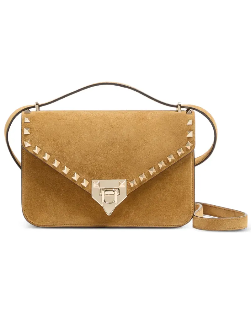 Valentino Garavani Kleine Rockstud Umhängetasche aus Wildleder - Nude Nude