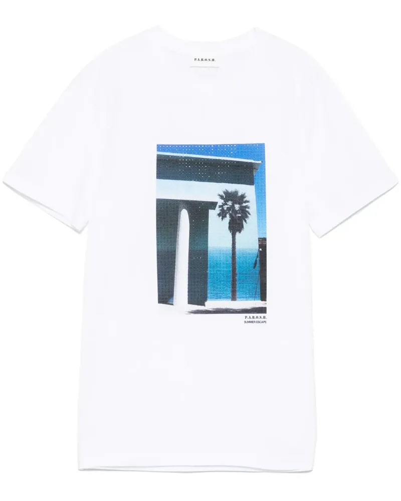 P.A.R.O.S.H. P.A.R.O H. Cowall T-Shirt - Weiß Weiß