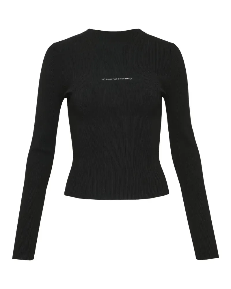 Alexander Wang logo-print ribbed sweater - Schwarz Schwarz
