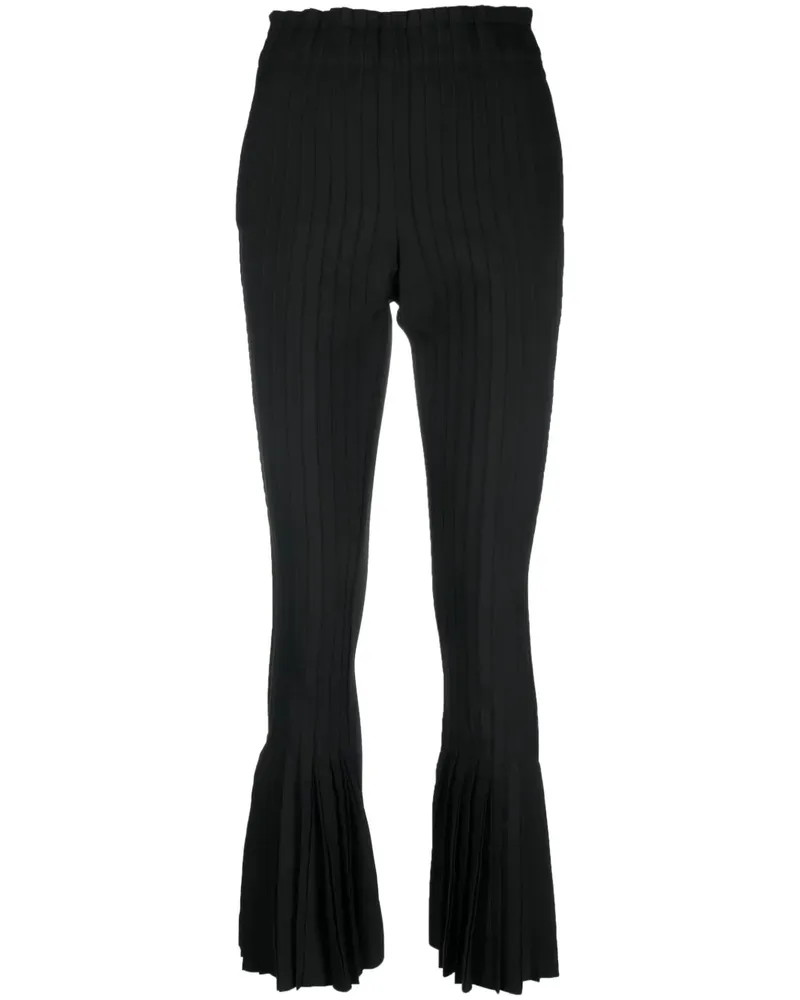 Sacai Ausgestellte Hose mit Falten - Schwarz Schwarz