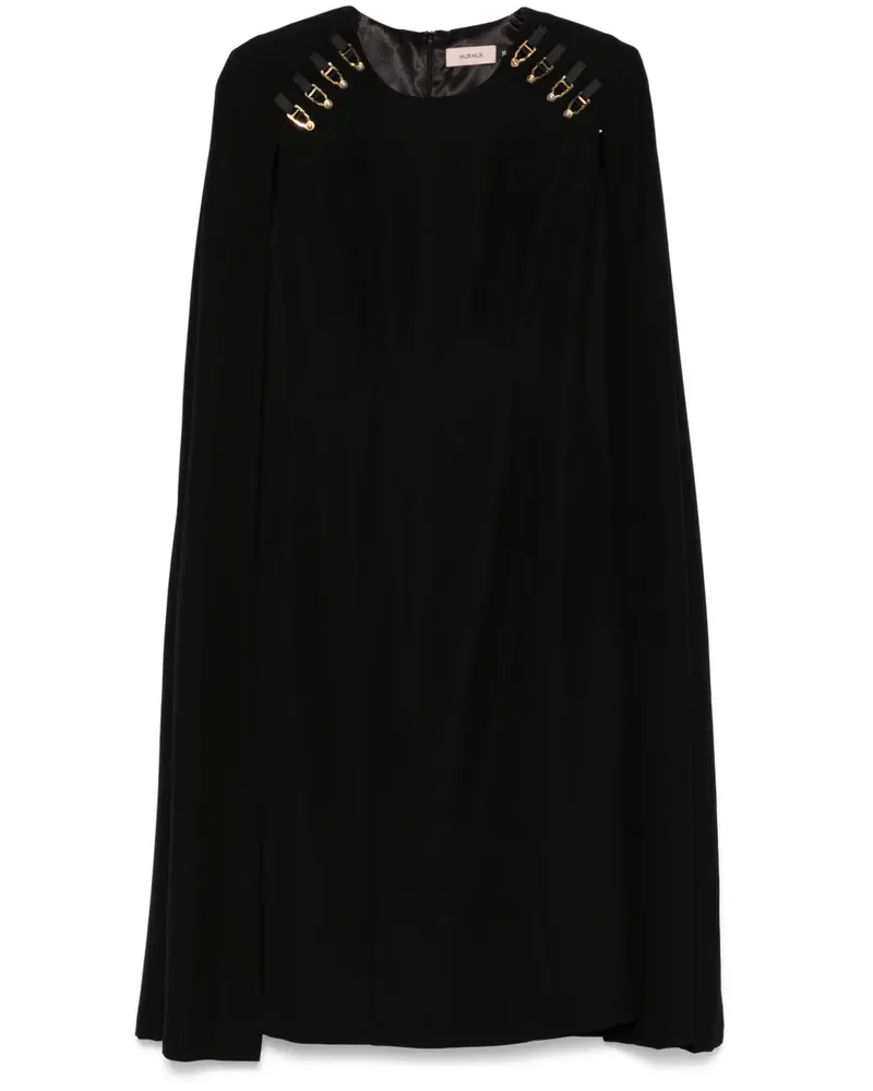 Murmur Mantle Midikleid - Schwarz Schwarz