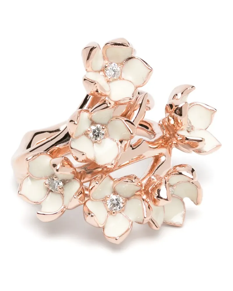 Shaun Leane Cherry Blossom Full Flower Ring mit Diamanten - Rosa Rosa