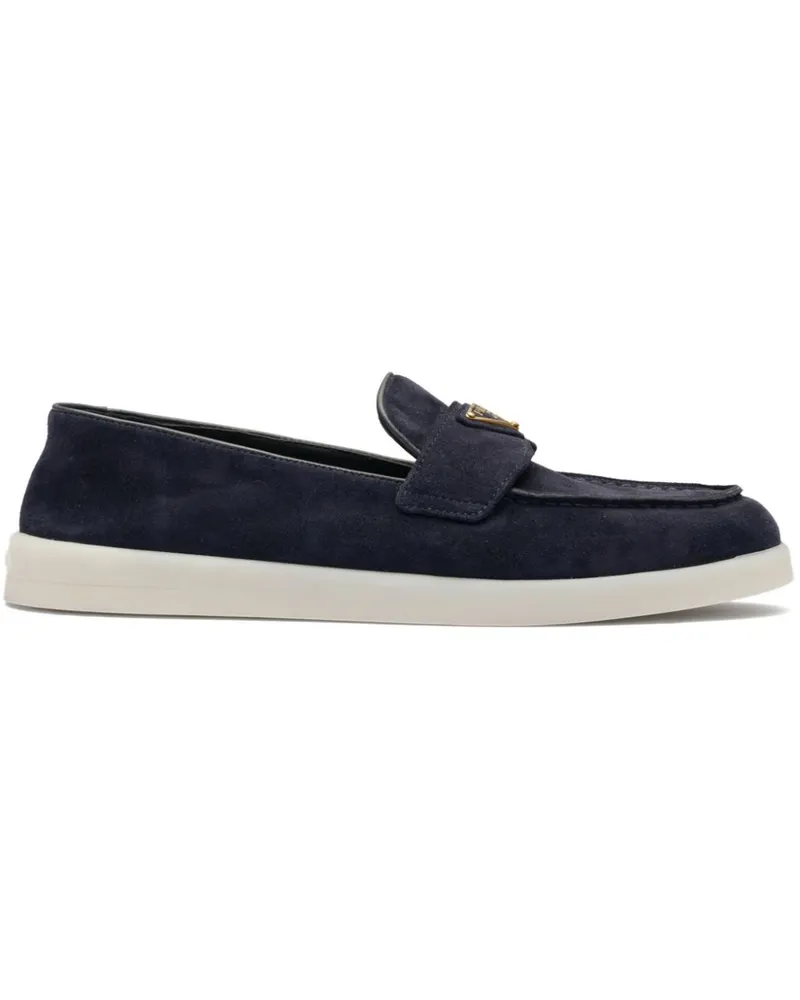 Prada Loafer mit emailliertem Triangel-Logo - Blau Blau