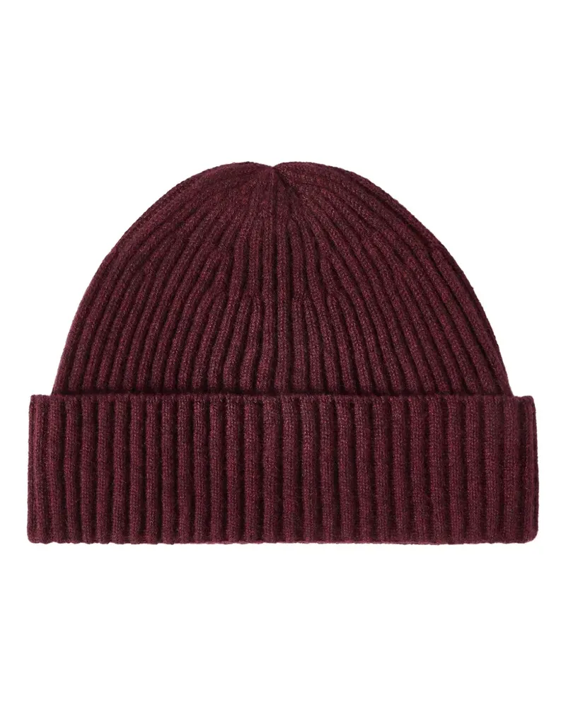Brunello Cucinelli Beanie aus doppelt gestricktem Kaschmir im englischen Patentmuster - Rot Rot