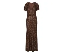 Maxikleid mit Pailletten - Braun